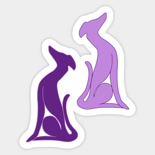 Greyhound Sitting Purple Sticker